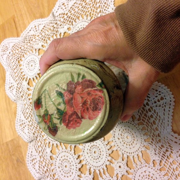 Decopaged Jar, Decor Item - Picture 3 of 5